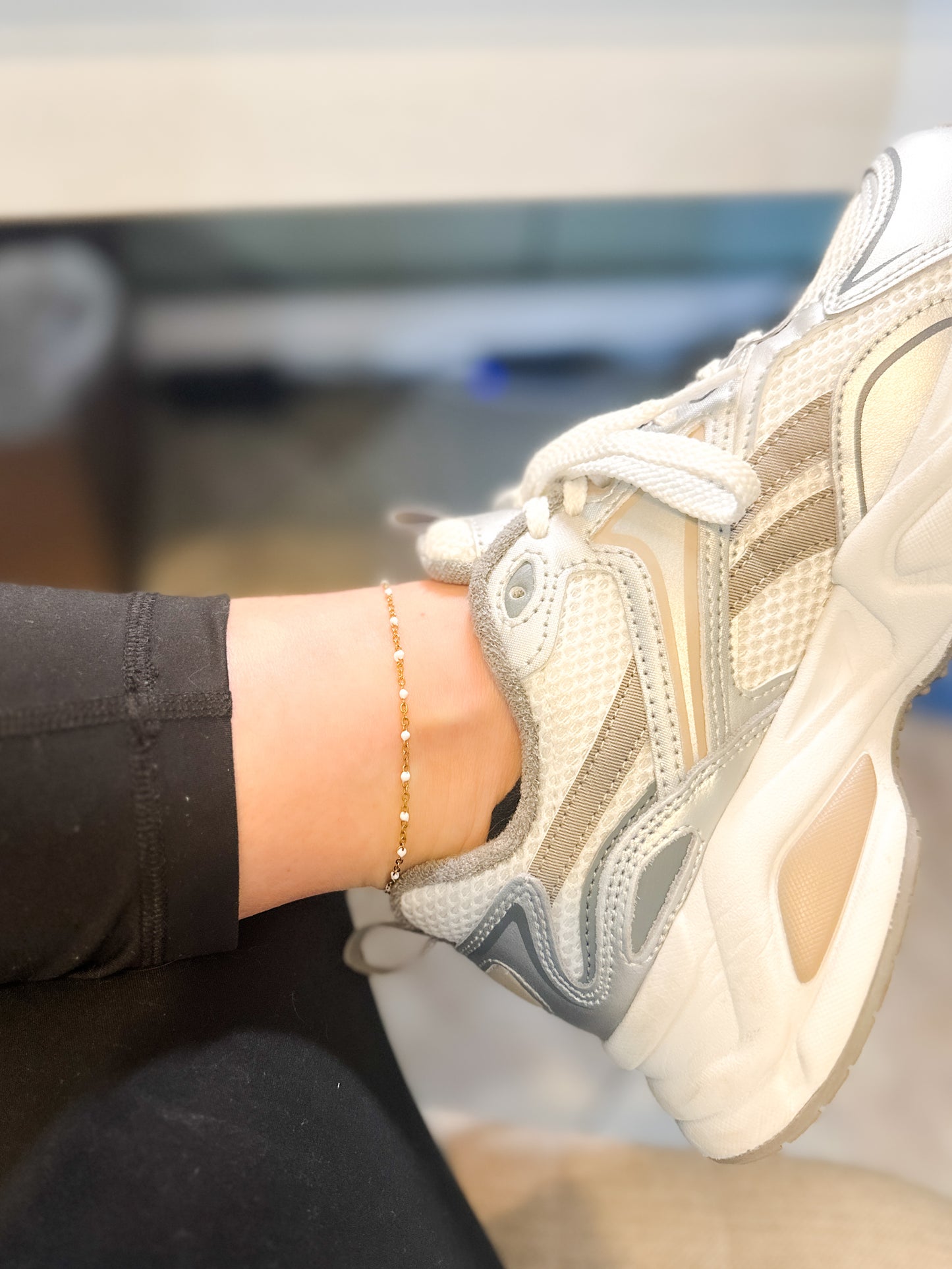 White Enamel Anklet
