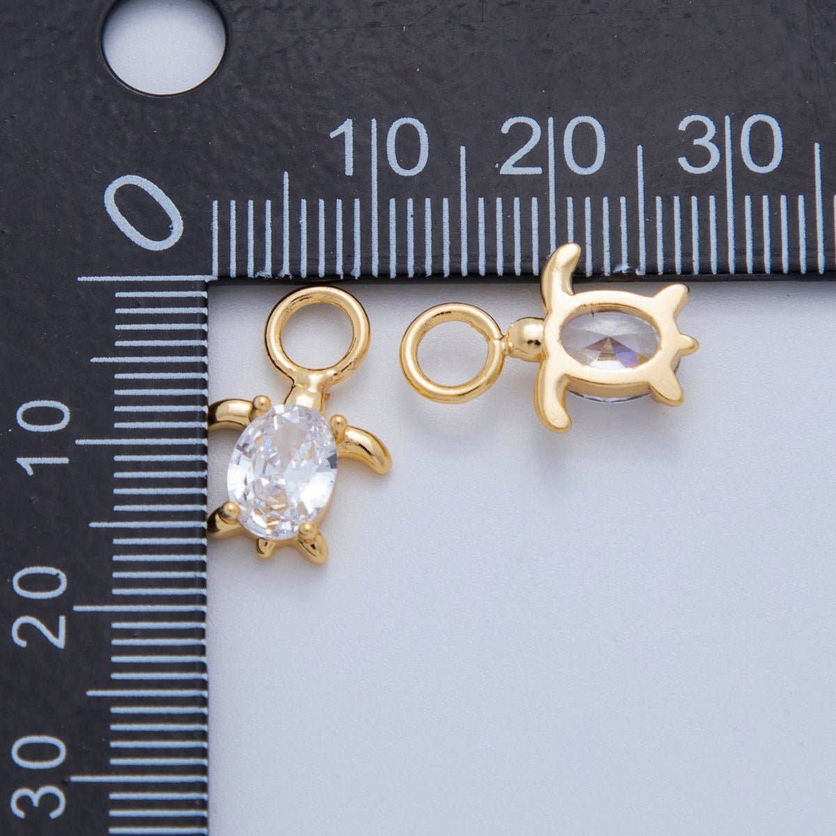18K Gold Filled CZ Turtle