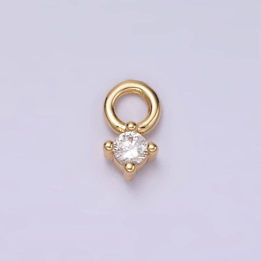 14K Gold Filled 5mm Clear CZ Round Mini