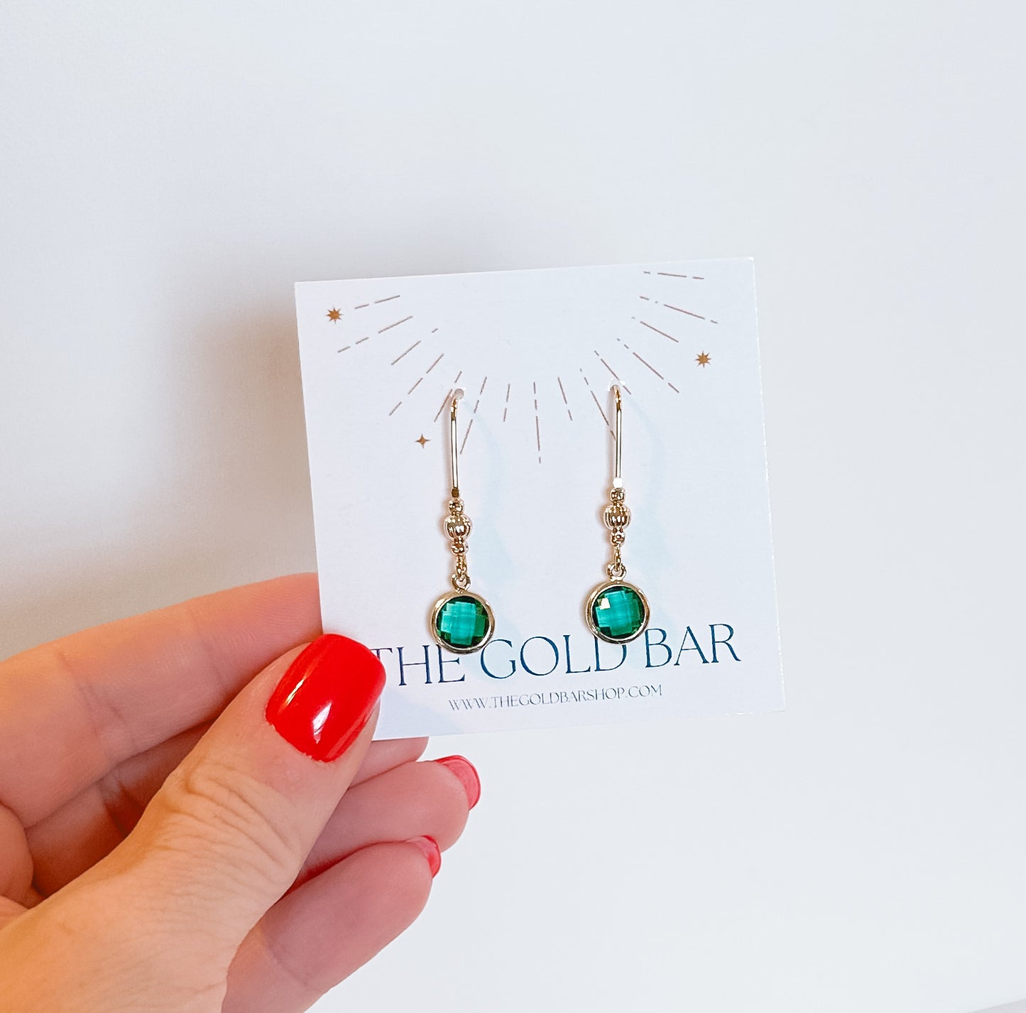 Green Drop Earrings