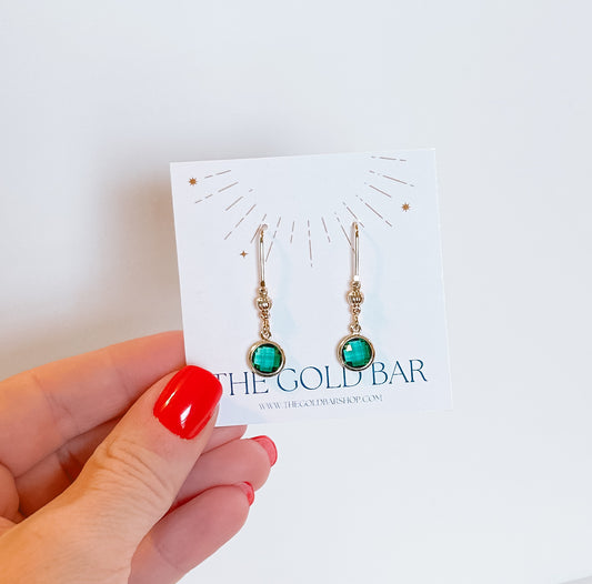 Green Drop Earrings