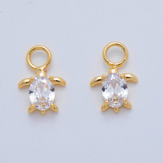 18K Gold Filled CZ Turtle