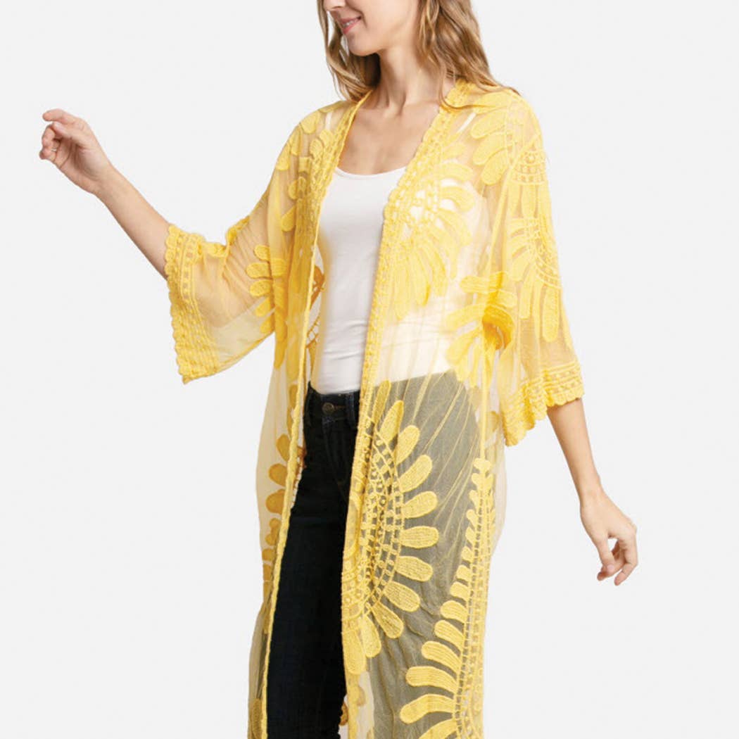 Solid Floral Lace Cover-Up