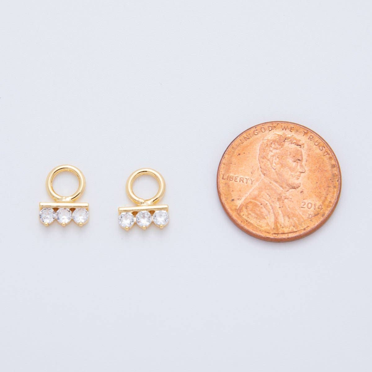 18K Gold Filled Triple CZ Linear