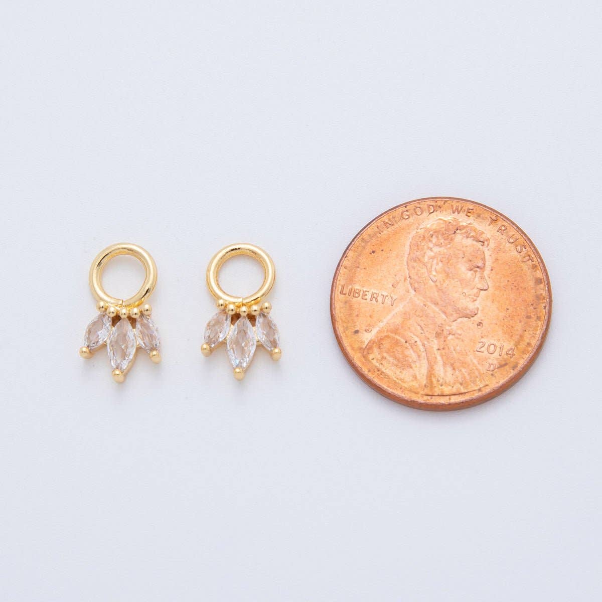 18K Gold Filled Triple Marquise CZ