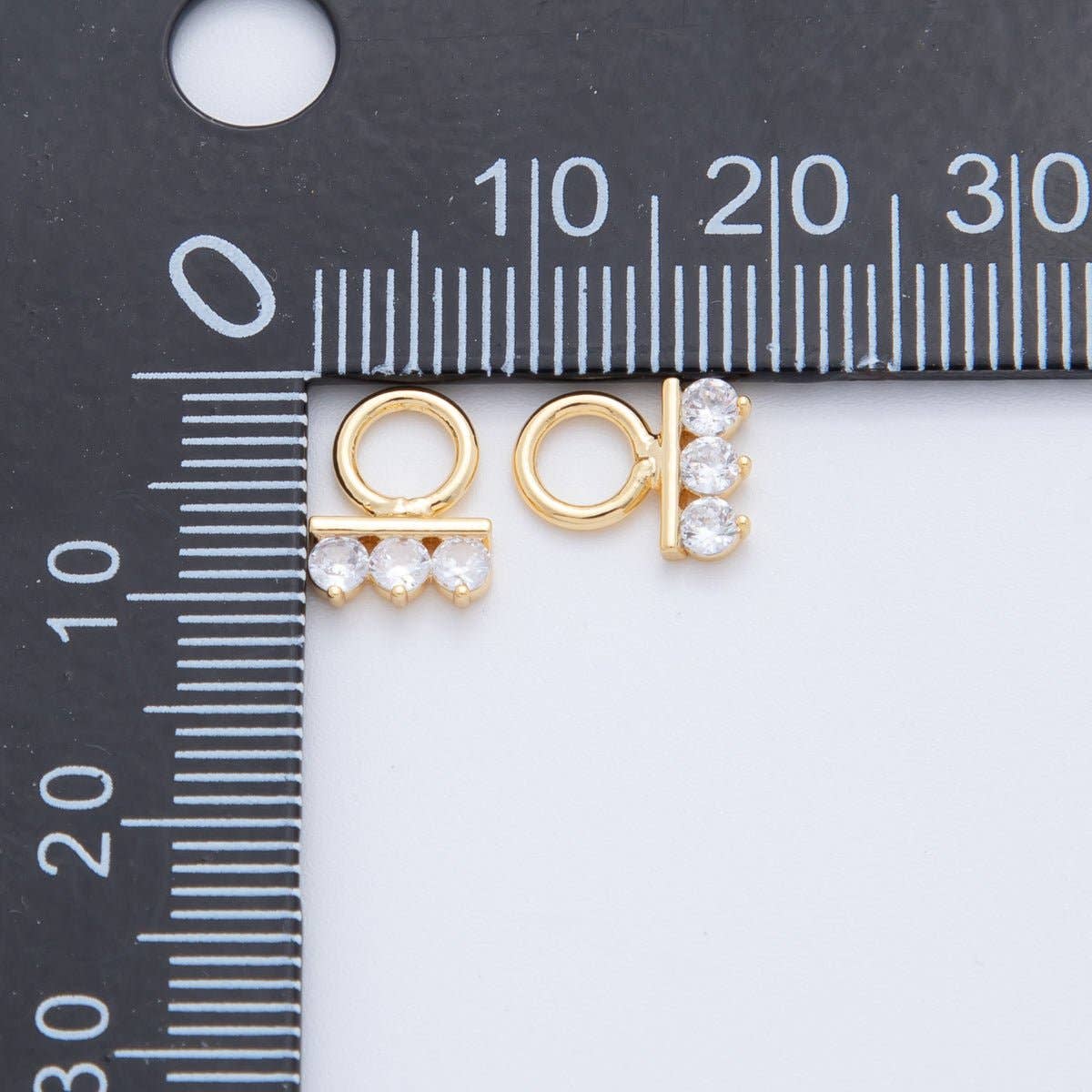 18K Gold Filled Triple CZ Linear