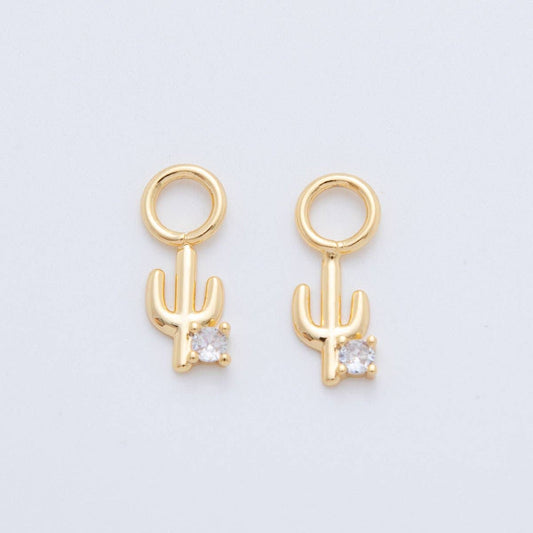 18K Gold Filled Cactus Plant