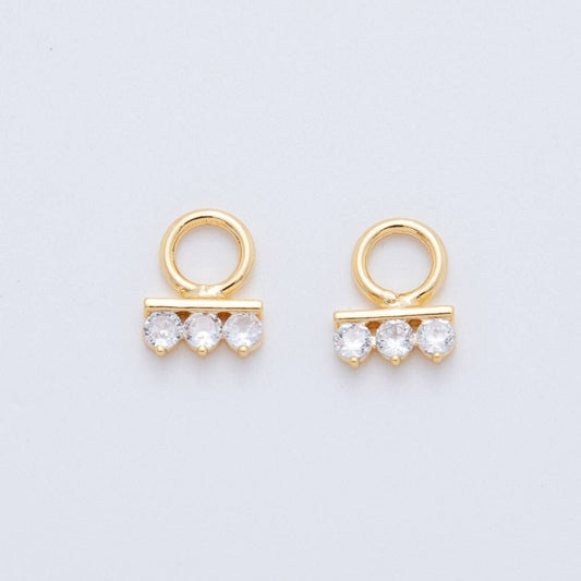 18K Gold Filled Triple CZ Linear