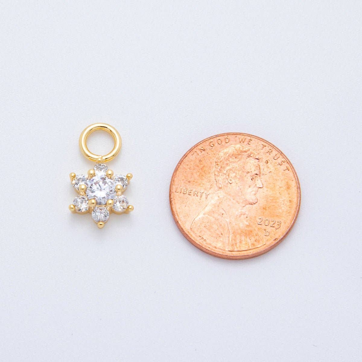 18K Gold Filled CZ Celestial Star Flower