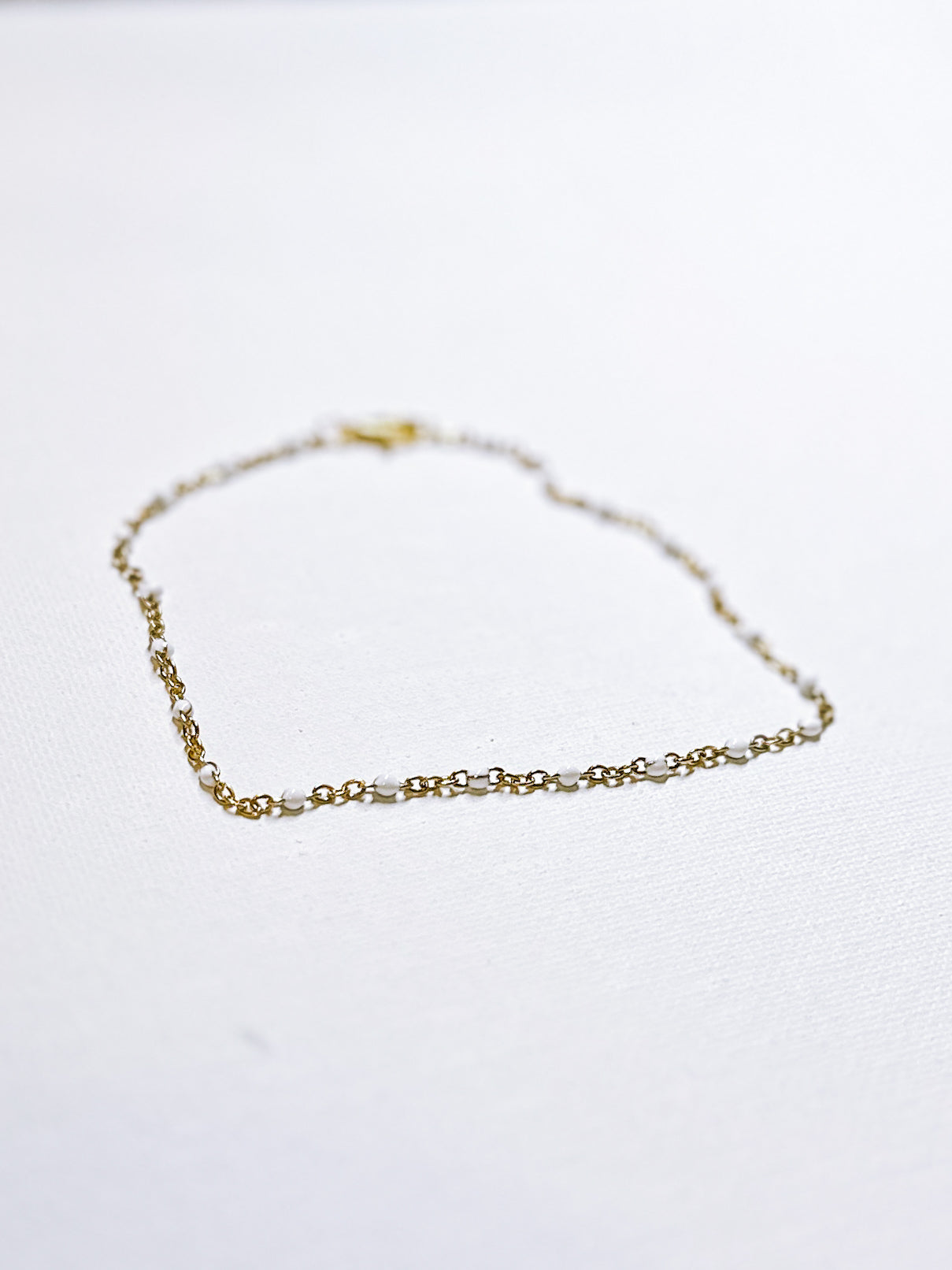 White Enamel Anklet