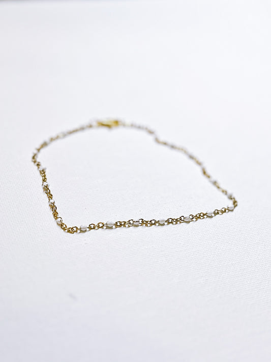 White Enamel Anklet