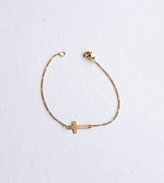 Gold Cross Bracelet