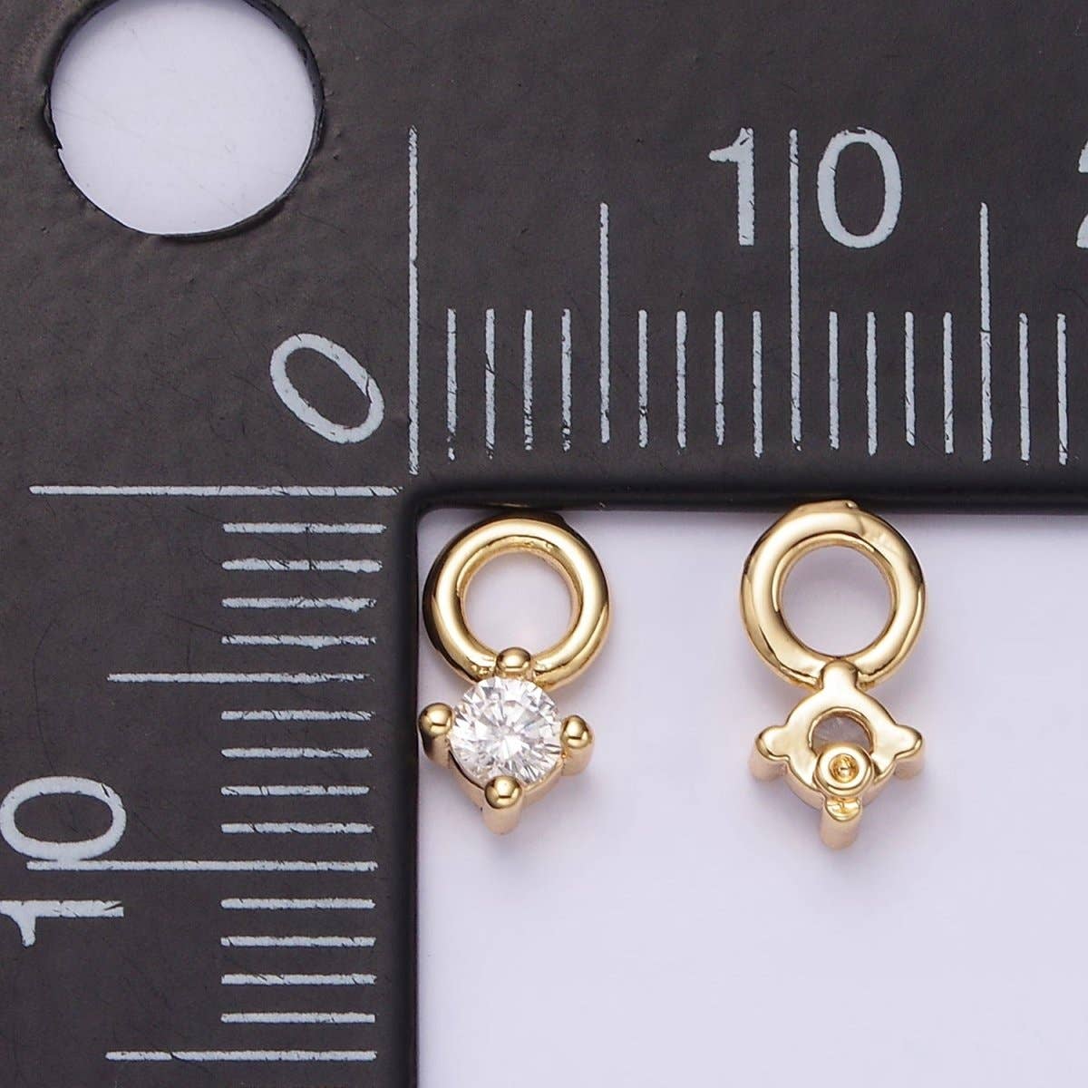 14K Gold Filled 5mm Clear CZ Round Mini