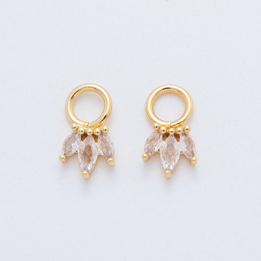 18K Gold Filled Triple Marquise CZ