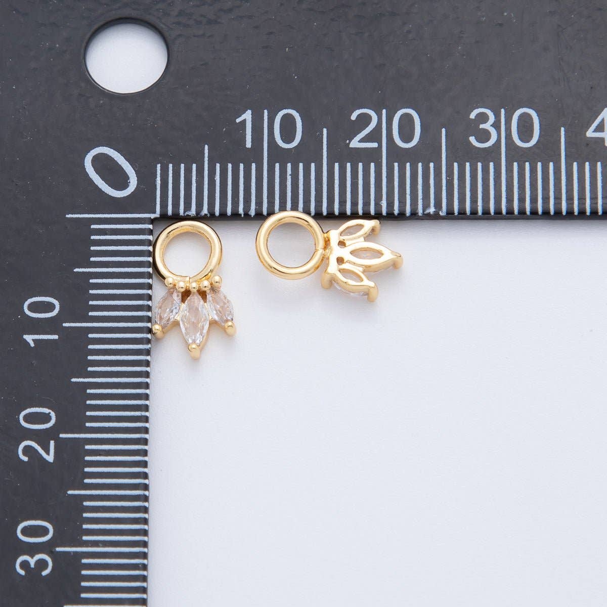 18K Gold Filled Triple Marquise CZ