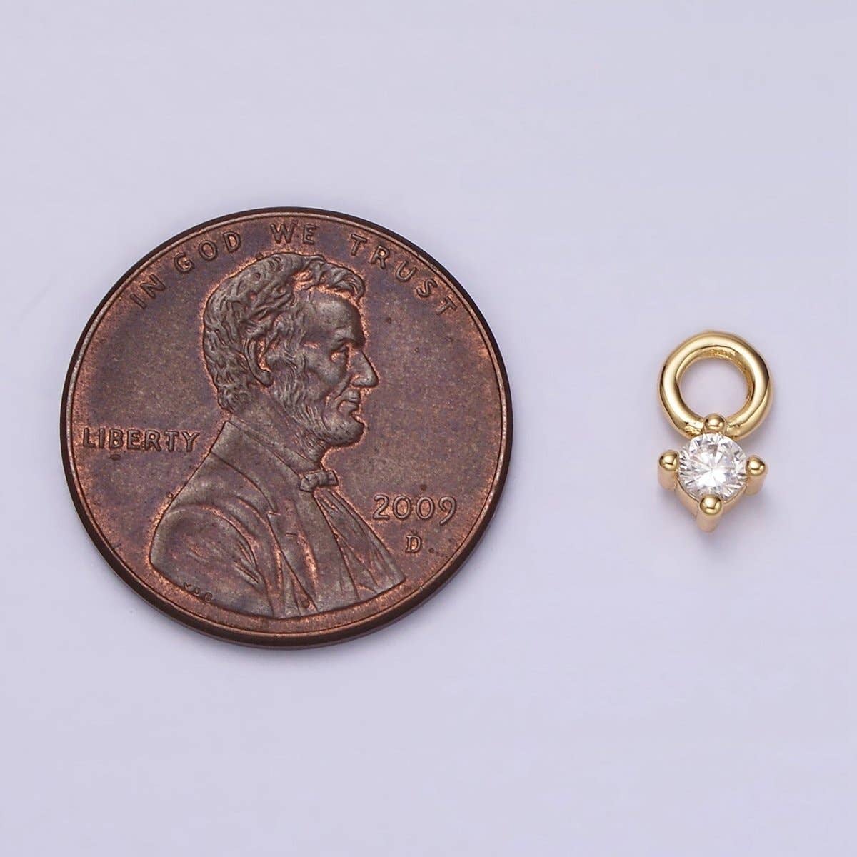 14K Gold Filled 5mm Clear CZ Round Mini