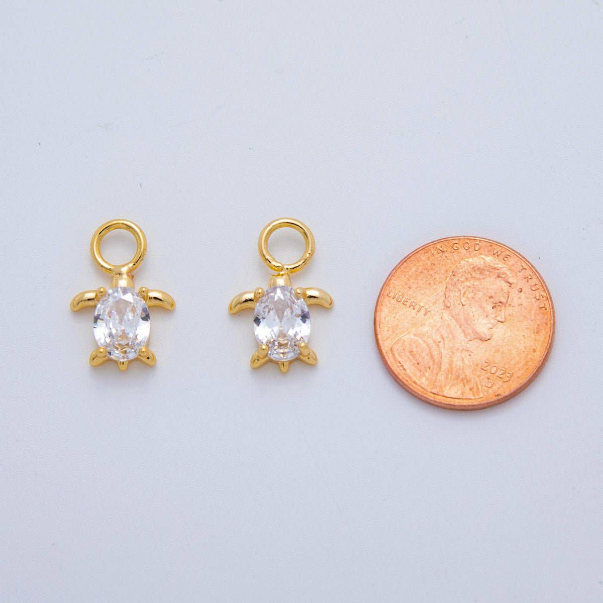 18K Gold Filled CZ Turtle